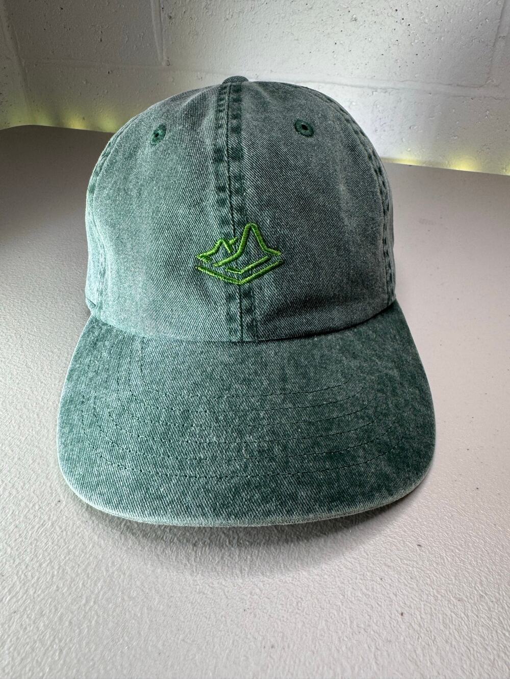 newhattan traverse green washed cotton baseball cap one size new